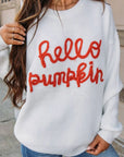 Contrast Letter Round Neck Long Sleeve Sweater