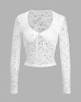 Devine Scoop Neck Long Sleeve Lace Top