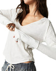 Exposed Seam Notched Long Sleeve T-Shirt