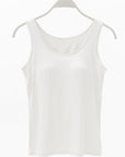 White Smoke Full Size Wide Strap Modal Tank with Bra