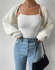 Honey Open Front Long Sleeve Cropped Cardigan