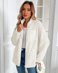 Ivy Lane Zip Up Long Sleeve Fuzzy Jacket