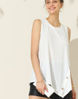 Ninexis Round Neck Button Side Tank