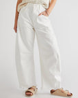 Light Gray Raw Hem Wide Leg Jeans with Pockets