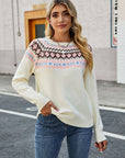 Round Neck Raglan Sleeve Sweater