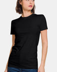 Black Zenana Crew Neck Short Sleeve T-Shirt