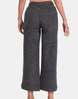 Zenana Drawstring Hacci Cropped Pants