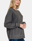 Zenana Full Size Pigment Dyed French Terry Sweatshirt