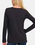 Zenana Full Size V-Neck Long Sleeve T-Shirt