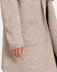 Dark Gray Zenana Hooded Open Front Sweater Cardigan