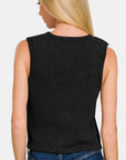 Zenana Hook and Eye Closure V-Neck Sweater Vest