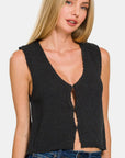 Zenana Hook and Eye Closure V-Neck Sweater Vest