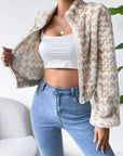 Zip Up Long Sleeve Fuzzy Outerwear