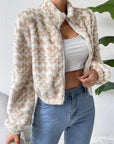 Zip Up Long Sleeve Fuzzy Outerwear