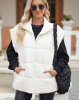 Zip Up Puffer Vest Coat with Pockets