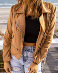 Zip-Up Suede Jacket