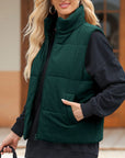 Zip Up Turtleneck Vest Coat