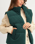 Zip Up Turtleneck Vest Coat