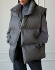 Zip Up Turtleneck Vest Coat