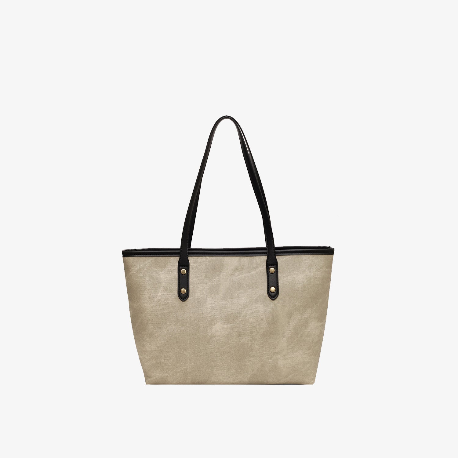 White Smoke PU Leather Tote Bag