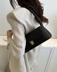 Gray PU Leather Shoulder Bag