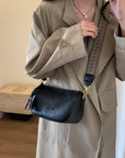 Dim Gray PU Leather Shoulder Bag