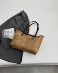 Dark Slate Gray PU Leather Tote Bag