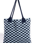 Fame Checkered Pattern Tote Bag