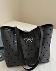 Bow Trim Polyester Tote Bag