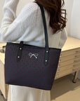 Bow Trim Polyester Tote Bag