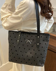 Bow Trim Polyester Tote Bag