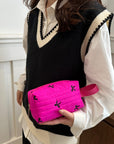 Texture Contrast Bow Wristlet