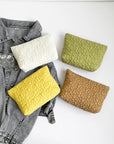 Flower Texture Polyester Clutch