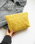 Flower Texture Polyester Clutch