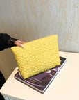 Flower Texture Polyester Clutch