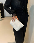 Flower Texture Polyester Clutch