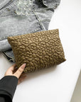 Flower Texture Polyester Clutch