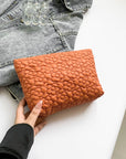 Flower Texture Polyester Clutch