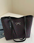 Bow Trim Polyester Tote Bag