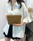 Flower Texture Polyester Clutch