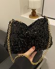 Sequin Removable Strap Shoulder Bag