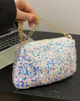 Sequin Removable Strap Shoulder Bag