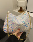 Sequin Removable Strap Shoulder Bag