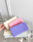 Solid Color Fluff Rectangle Wallet