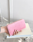 Solid Color Fluff Rectangle Wallet