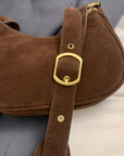 Suede Adjustable Strap Shoulder Bag