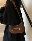 Suede Adjustable Strap Shoulder Bag