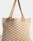 Fame Checkered Pattern Tote Bag