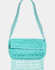 Fame Beaded Fringe Rectangle Shoulder Bag