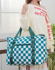 Zenana Checkered Multi-Pocket Travel Bag